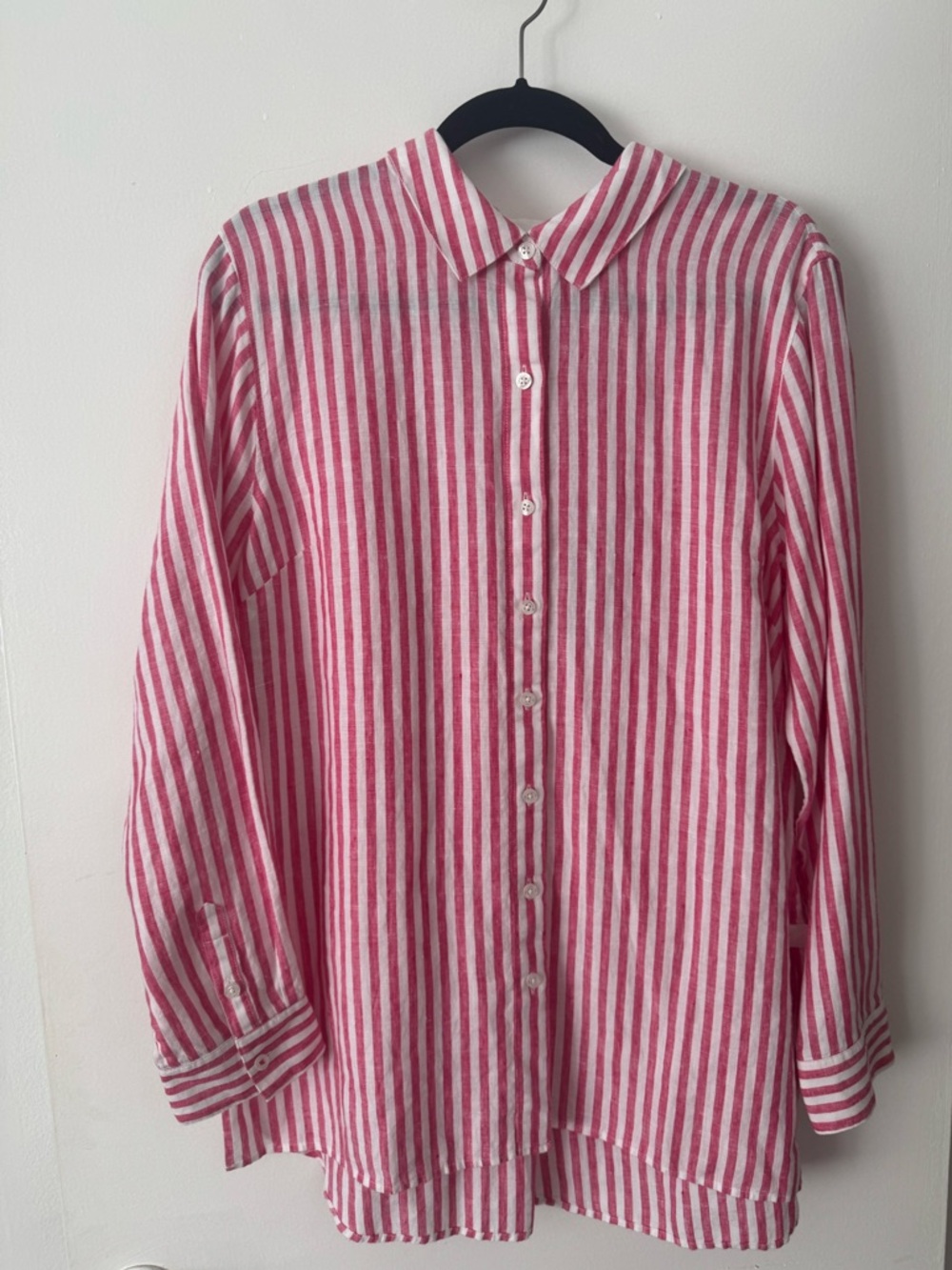 NWT Tommy Bahama Pink and White Stripe Linen Shirt